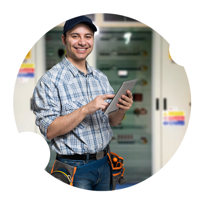 Man Holding Tablet Gadget — Appliance Services Repair in Singapore