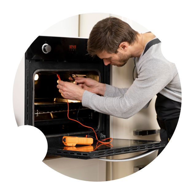 Electrician Repairing Microwave — Appliance Services Repair in Singapore